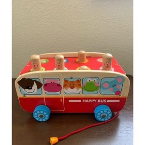 Wooden push pool toy